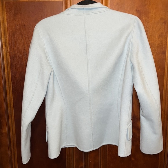Dana Buchman Light Blue Angora Blend Blazer Two Button 10 Petite. - Picture 5 of 6